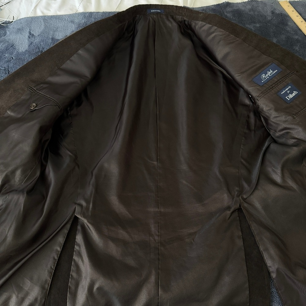 Ralph Ralph Lauren Men's Corduroy Blazer Sport Coat Jacket 42R Brown 2 Button - Picture 7 of 16